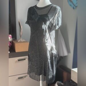 Black Sparkly Satin dress M/L/XL